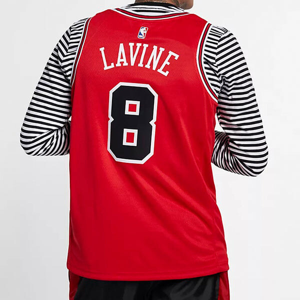 Футболка nba team limited jersey sw fan edition chicago bulls zach lavine № 8 red Nike, красный — фото 4