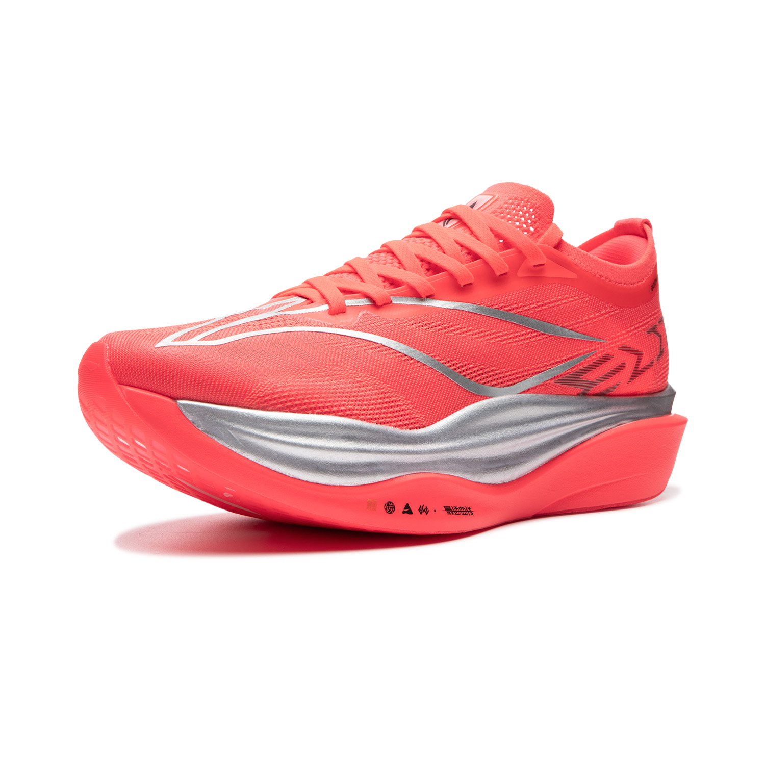Li Ning Feidian 6 ELITE Амортизирующие противоскользящие износостойкие с эффектом отскока низкие кроссовки для бега с карбоновой пластиной Unisex Li-Ning, fluorescent flame красный — фото 4