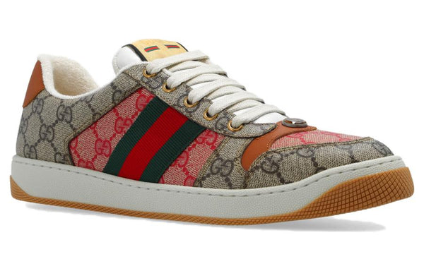 Кроссовки screener gg canvas sneakers 'hibiscus red beige' Gucci, красный — фото 4