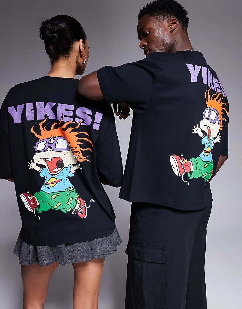 

Футболка свободного кроя унисекс ASOS DESIGN oversize с лицензионным принтом «Ох уж эти детки Чаки» черного цвета