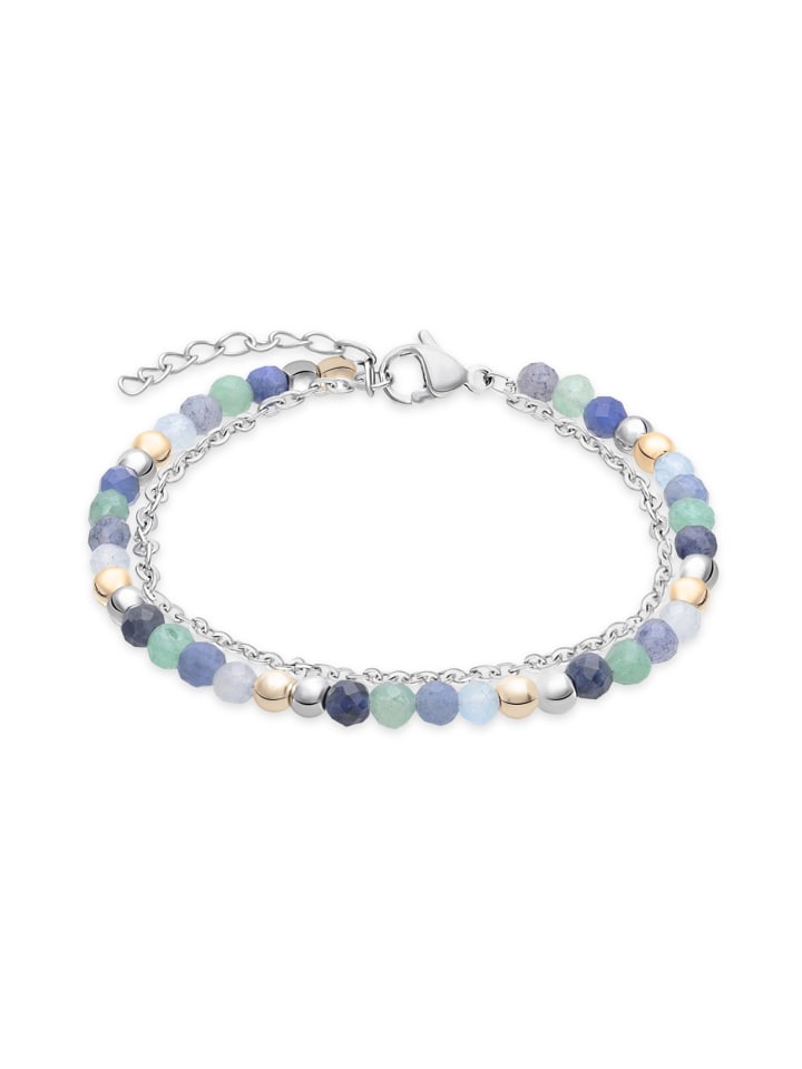 

s.Oliver Браслет на лодыжку из нержавеющей стали с двумя рядами бусин из серебра