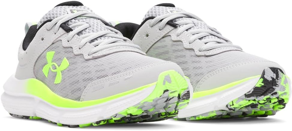Кроссовки для мальчиков Under Armour Assert 10 для младших школьников, черный/зеленый/серый — фото 2