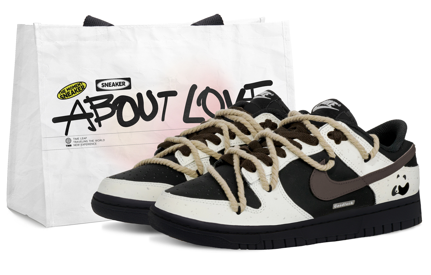 

Nike Dunk Mocha Panda 2.0 Low top Skateboard Shoes Unisex Black White Brown