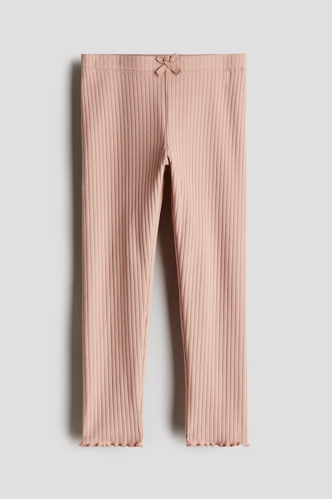

Хлопковые леггинсы в рубчик H&M, розовый
