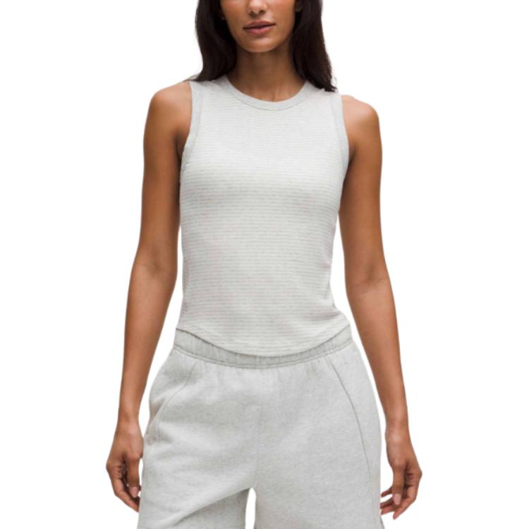 

Майка Hold Tight для женщин Lululemon, mixed color ultra светло-серый soft айвори белый stripes