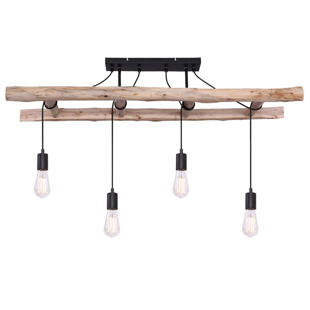 

Потолочный светильник RGB LED, натуральное дерево, L 115 см, IRMGARD etc-shop, черный
