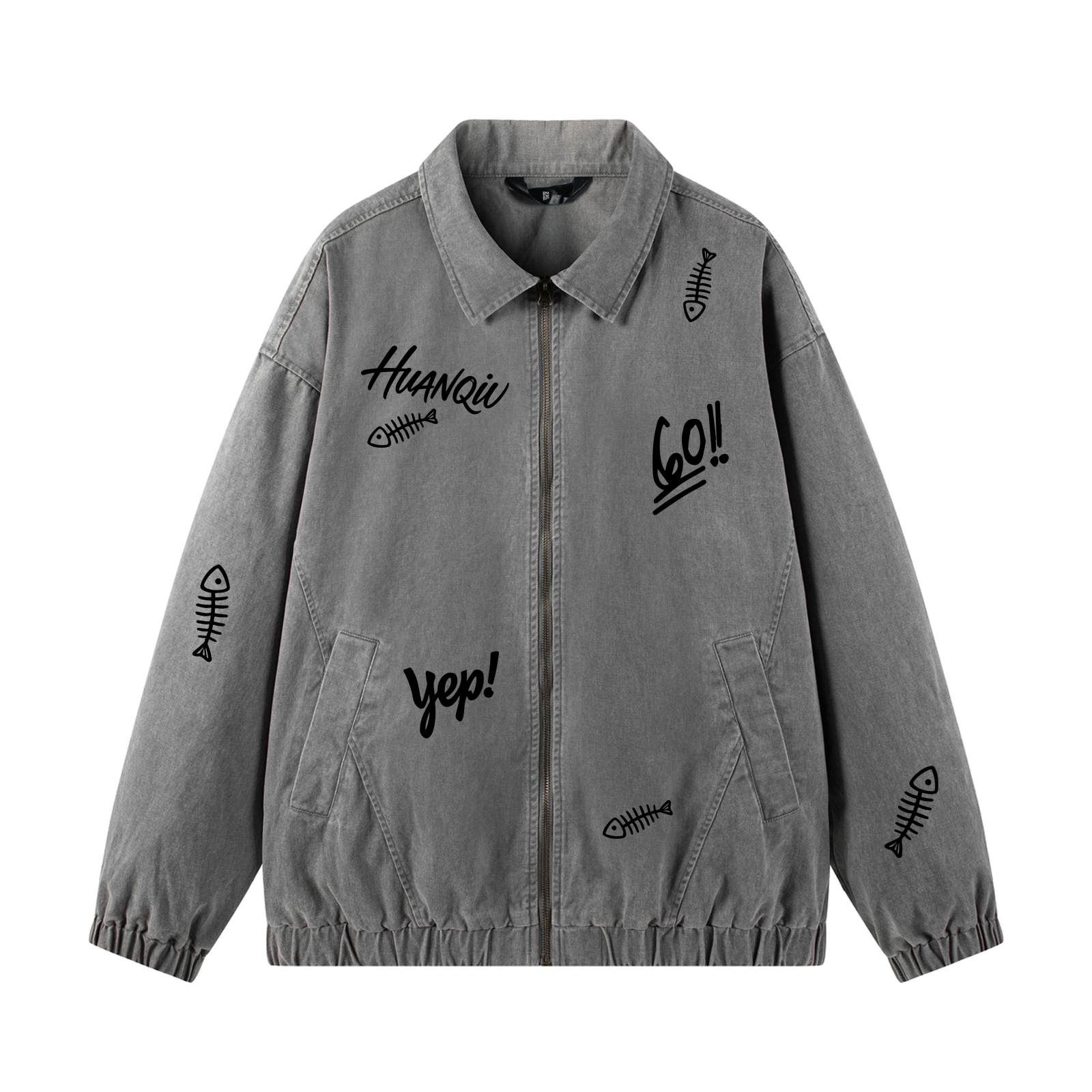 

Куртка Unisex Lapel Moderate HUANQIU, серый (черный)