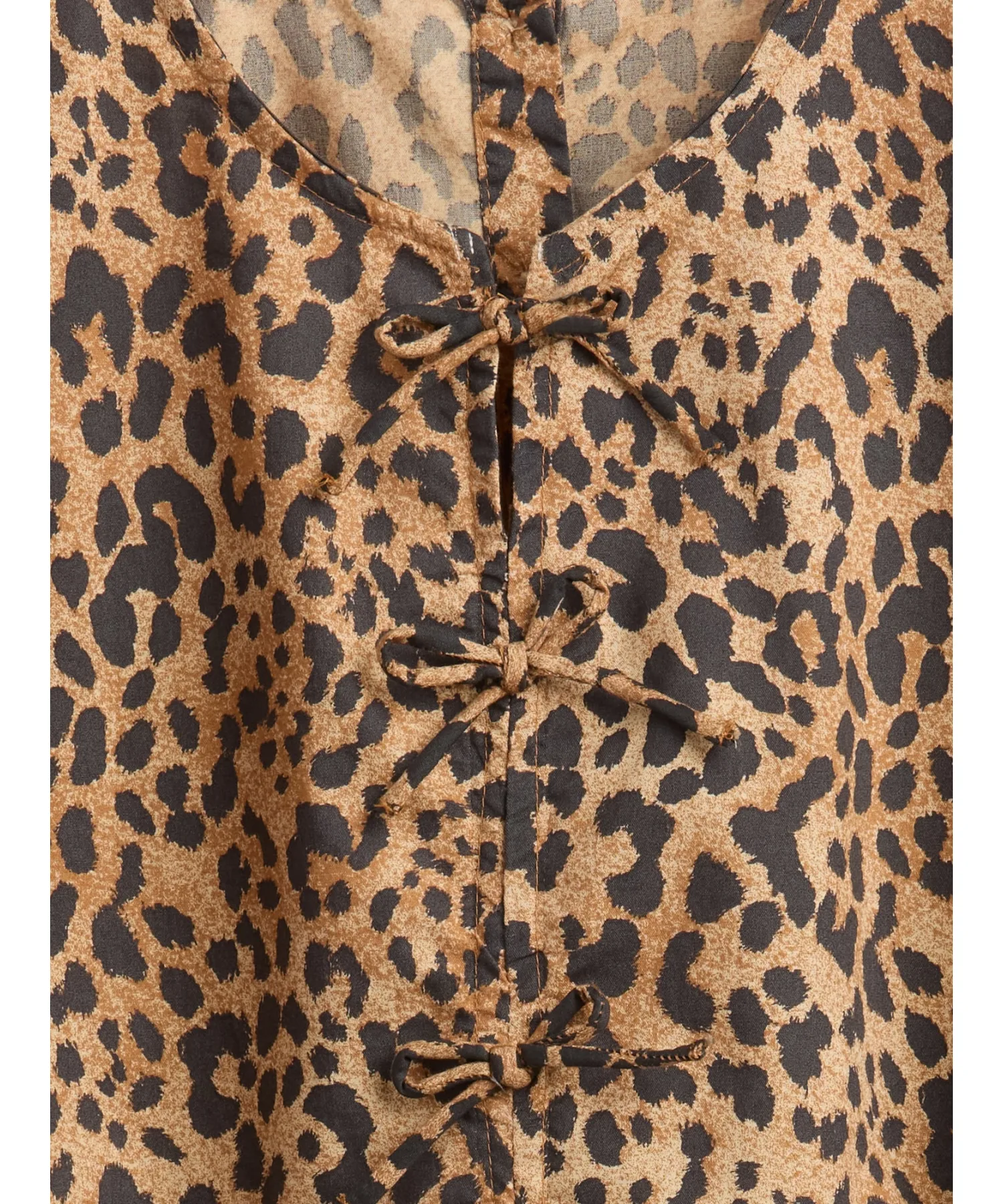 Детское цельное платье из 100% хлопка с рукавами puff sleeves и leopard print GAP — фото 4
