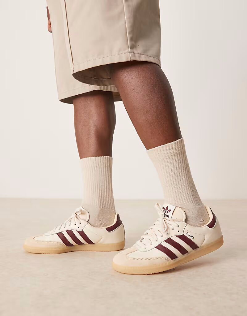 

Кроссовки Adidas Originals Samba OG кремового и бордового цветов