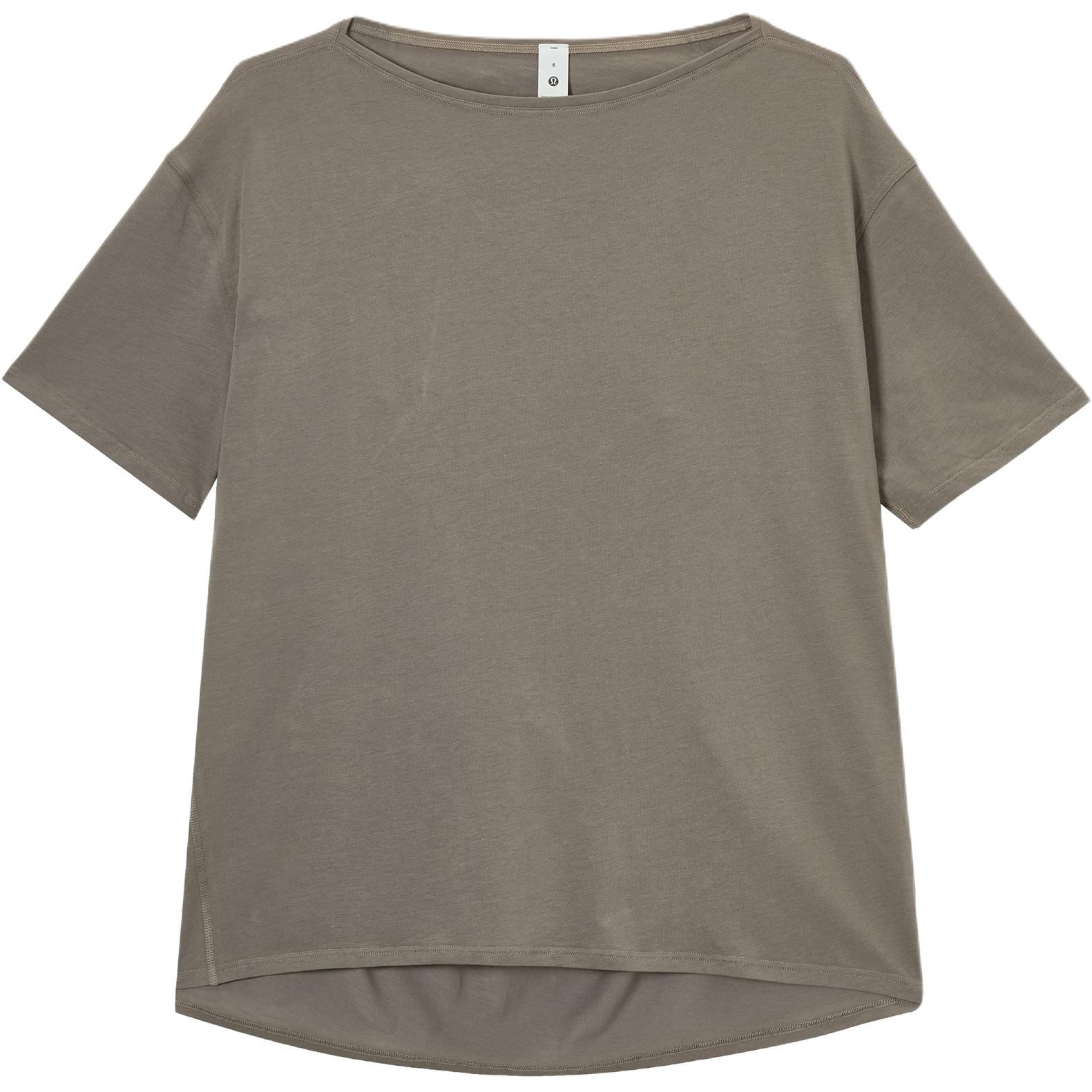 

Женская футболка со спущенными плечами и рукавами Lululemon, warm umber серый/wshg