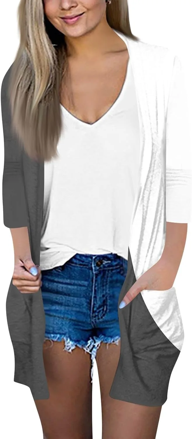 

Кардиган женский короткий рукав, принт, плюс сайз FlekmanArt