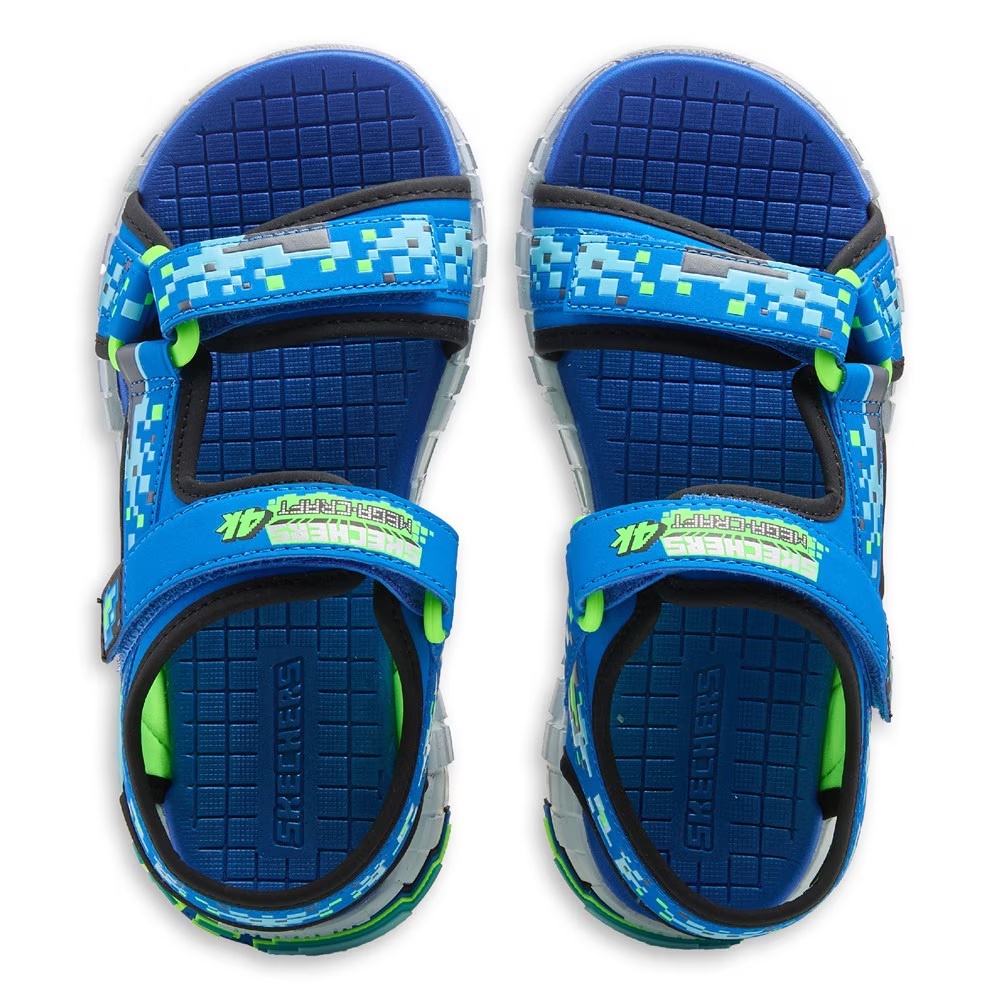 Детская сандалия mega-splash 4k для маленьких и больших детей Skechers, blue/lime — фото 4