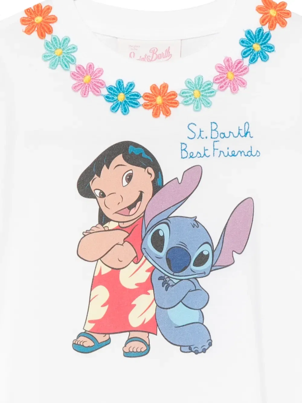 Платье-топ с графическим принтом X Disney Abbey с бахромой по краю MC2 Saint Barth Kids, белый — фото 3