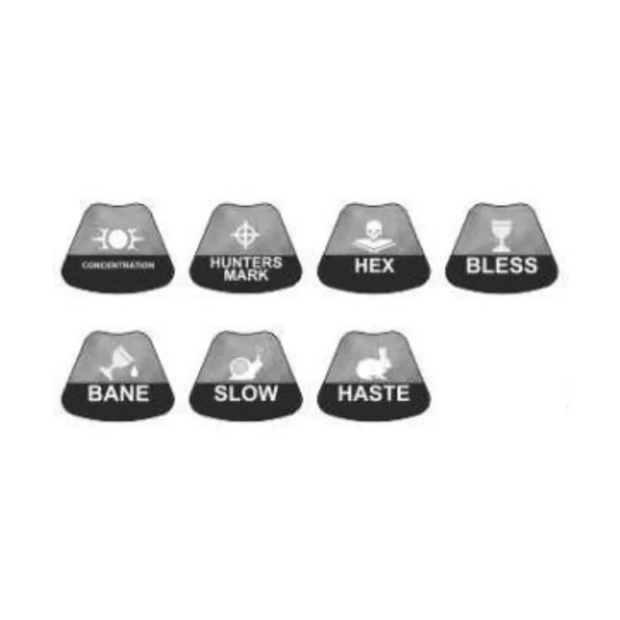 

Набор жетонов заклинаний — серый, War Tiles - RPG Tokens