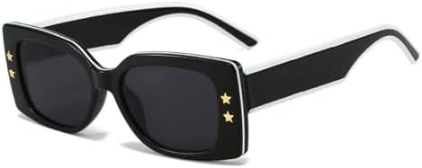 

Модные квадратные солнцезащитные очки для женщин, стильные ретро-очки прямоугольной формы, солнцезащитные очки с градиентной защитой UV400 для женщин MTZJH, C1 Black Gray