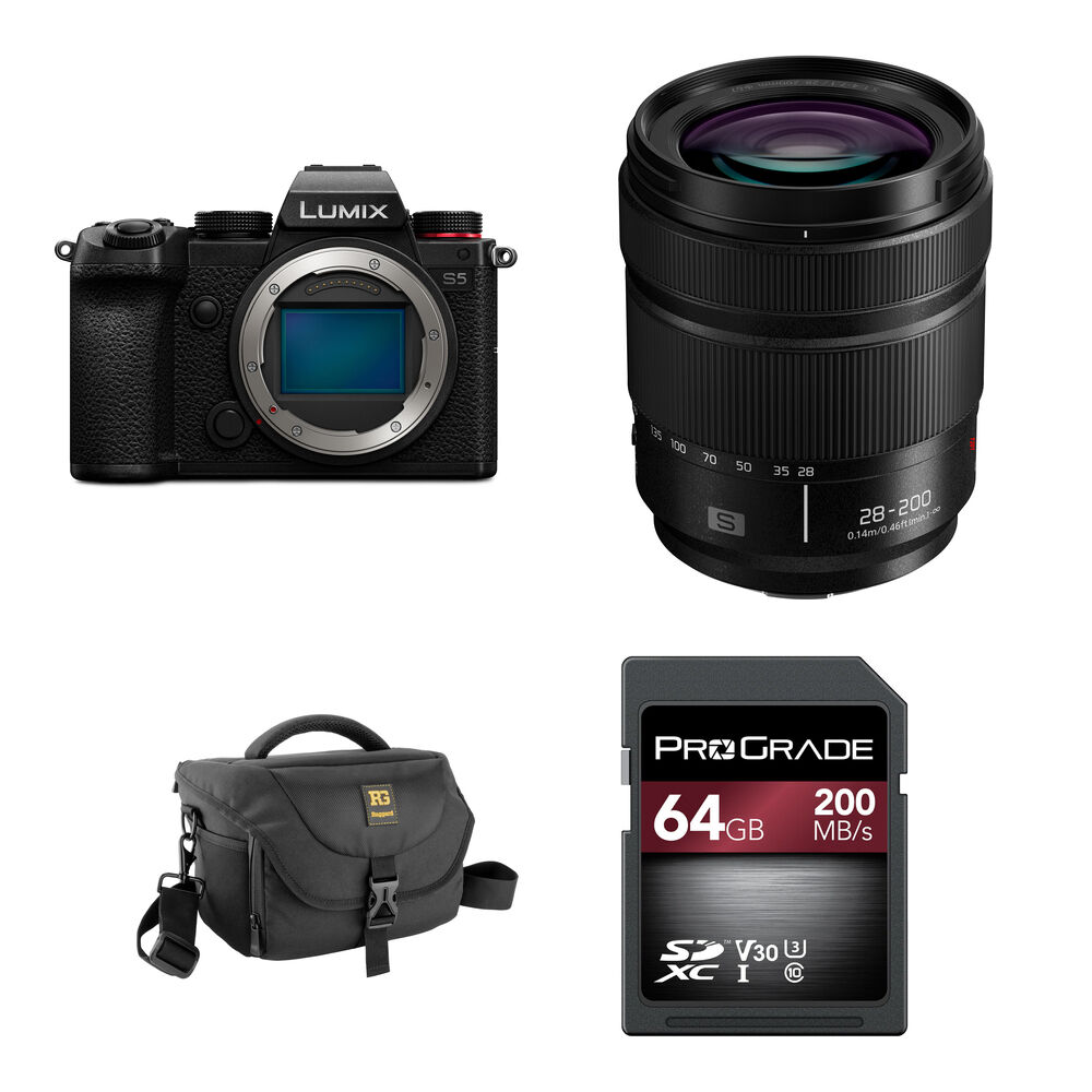 

Беззеркальная камера Panasonic Lumix S5 Mirrorless Camera with 28-200mm f/ Lens and