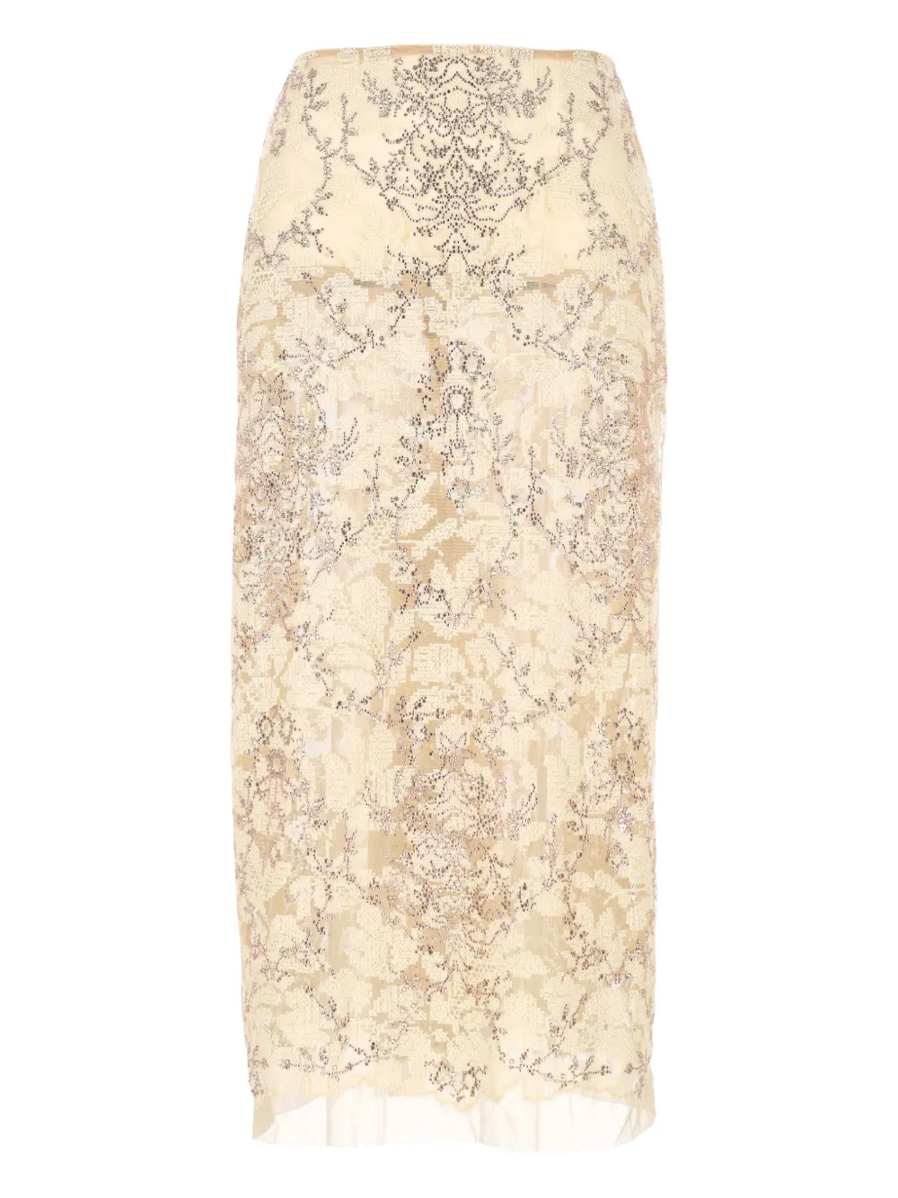 

Миди-юбка с отделкой декоративными элементами Ermanno Scervino, желтый