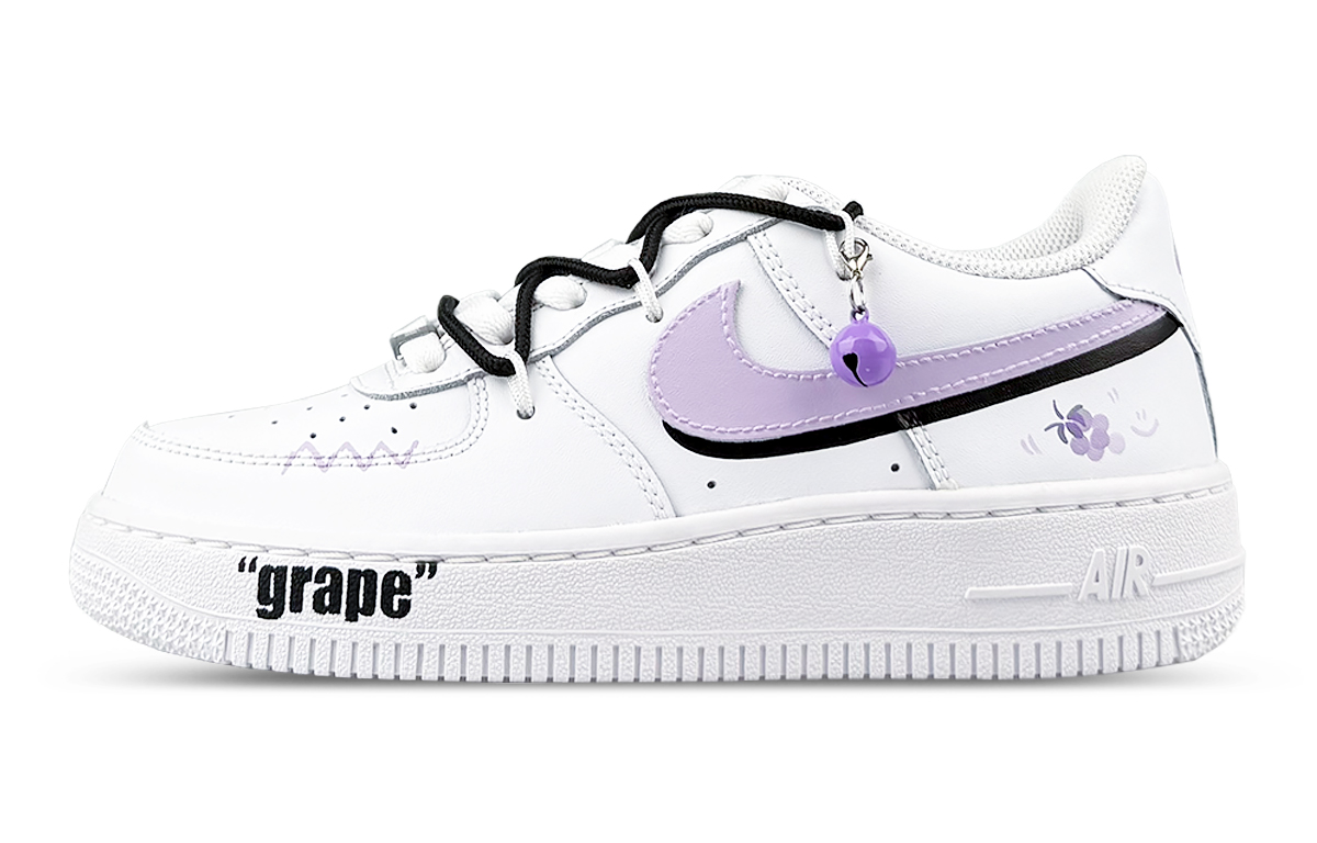 

Детские кроссовки для скейтбординга Air Force 1 для начальной школы Nike, белый/черный/фиолетовый