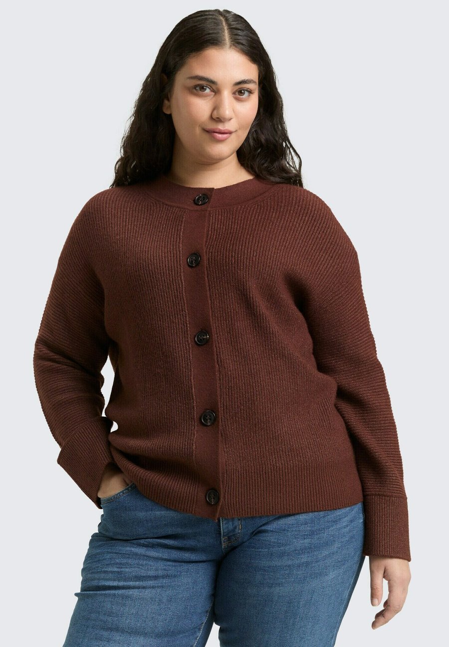 

Кардиган TOM TAILOR Cardigan, Dark Pecan Brown Melange/Dark Brown