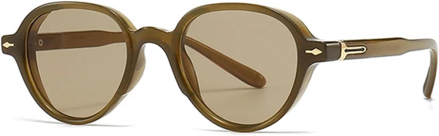 

Овальные солнцезащитные очки для женщин, градиентные солнцезащитные очки UV400, заклепки для мужчин, панк-очки, оливково-зеленые солнцезащитные очки DSVIGF, Olive Green Tea