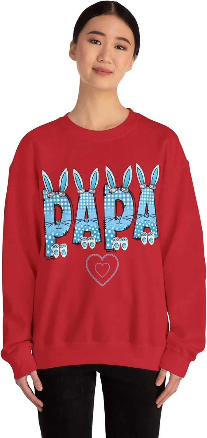 Толстовка Funny Bunny Papa | Пасхальный подарок, Unisex Crewneck — фото 3