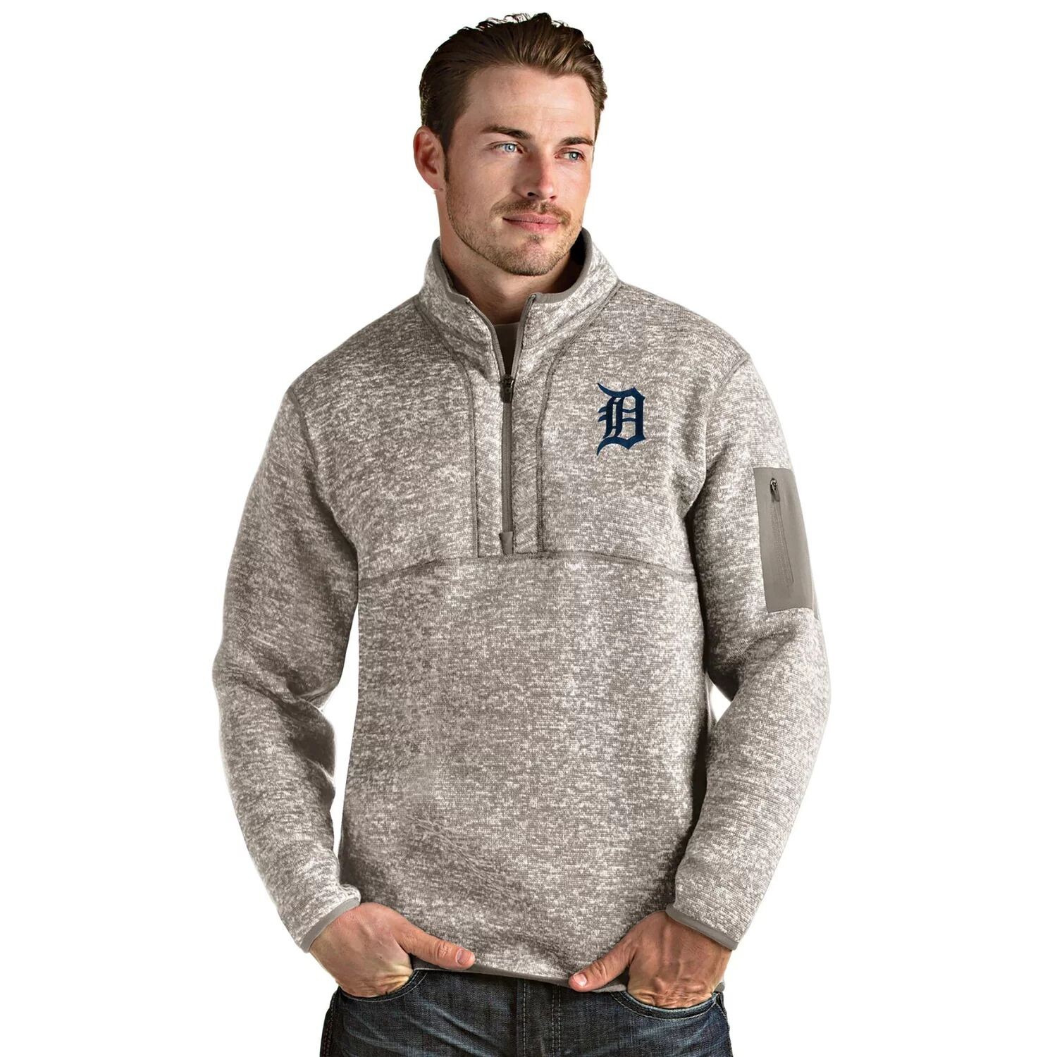 

Мужской пуловер с молнией 1/4 Detroit Tigers