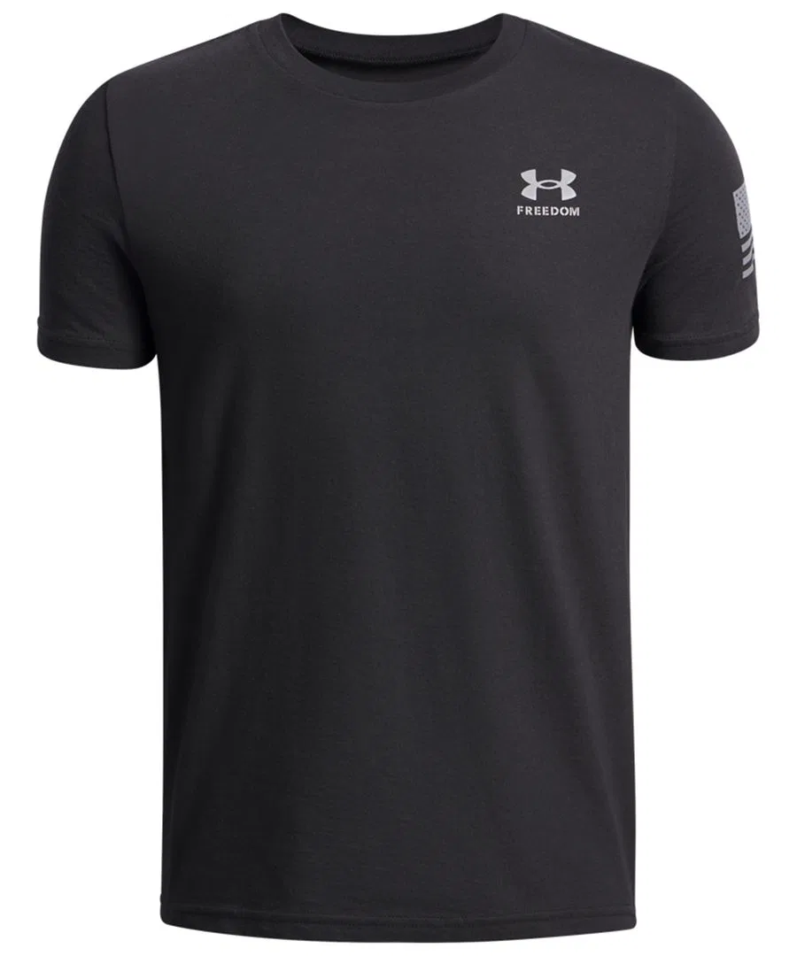 Детская футболка с коротким рукавом и изображением флага свободы (6-20 лет) Under Armour, черный