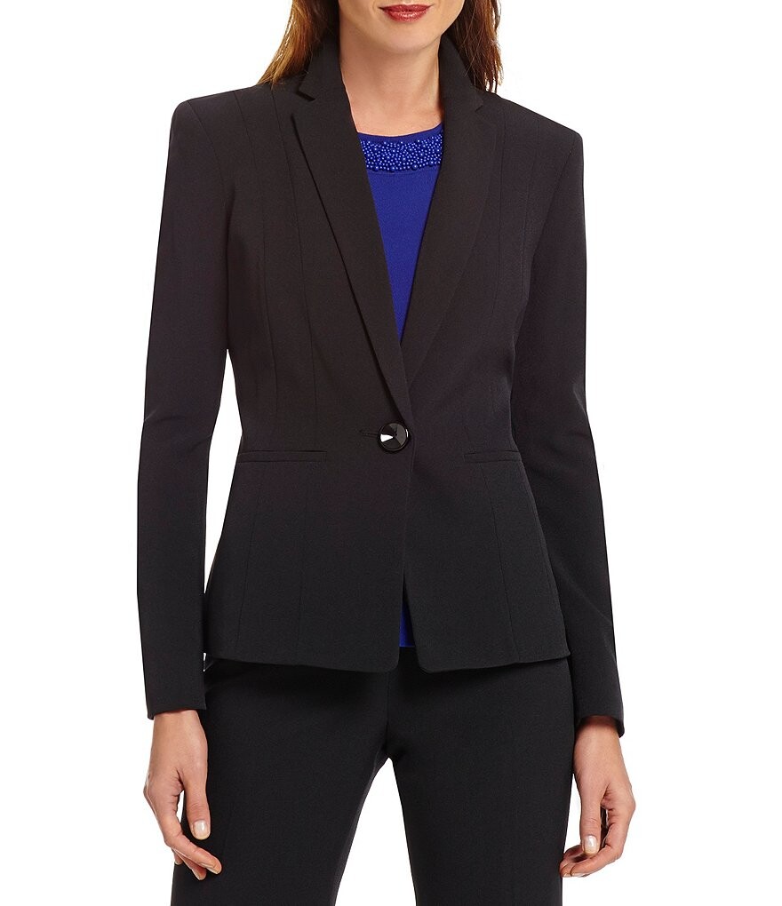 

Креповая куртка Kasper Petite Size на одной пуговице, черный