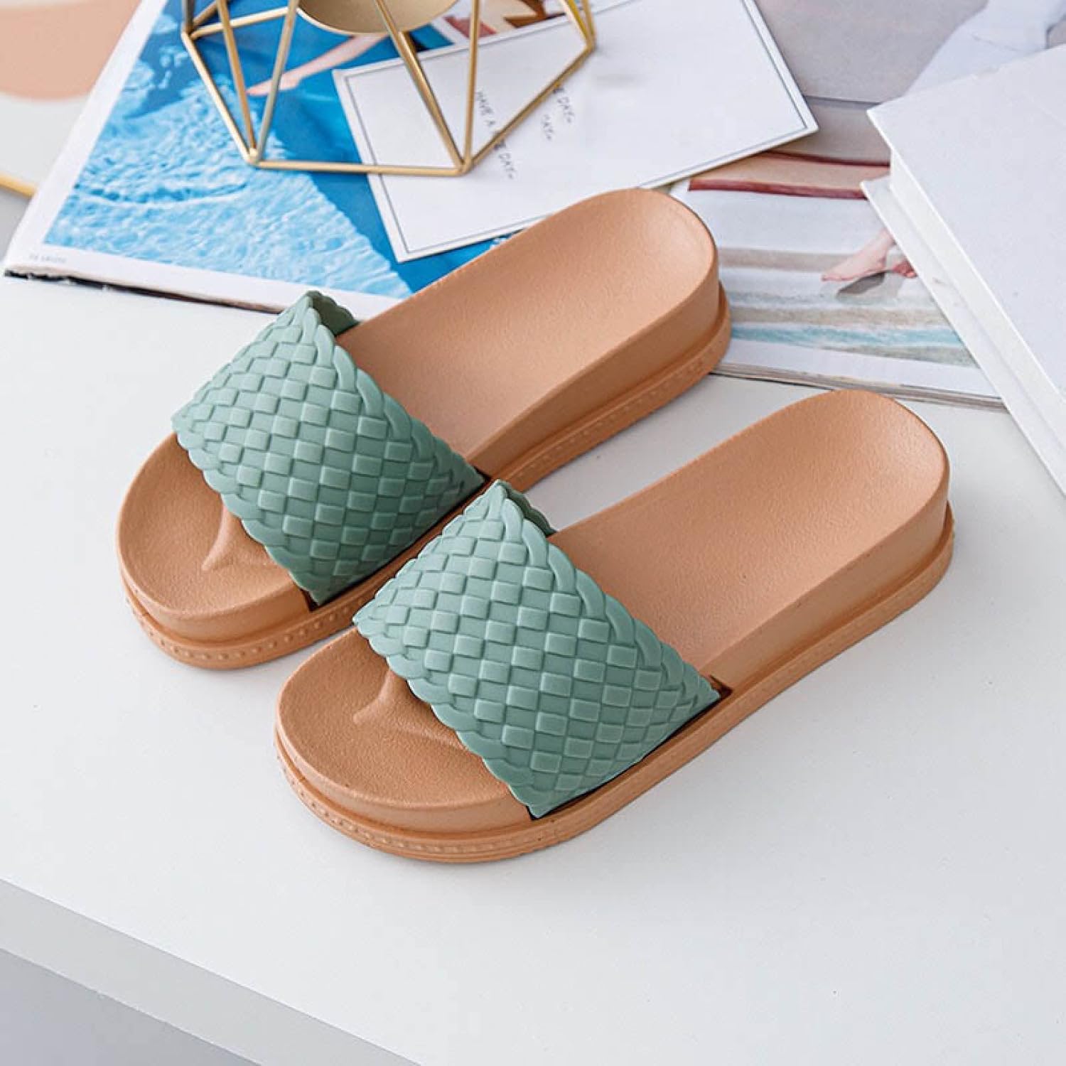 

Сандалии-рефлексология WALDOR для мужчин и женщин, массажные тапочки для ног для мужчин и женщин, летние сандалии для женщин, толстая подошва с эффектом увеличения роста, зеленые B, размер 37 Walldor