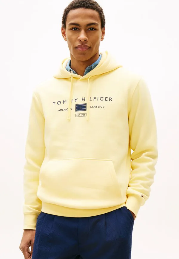 

Худи с капюшоном и завязками из махровой ткани с логотипом Tommy Hilfiger, Citronella