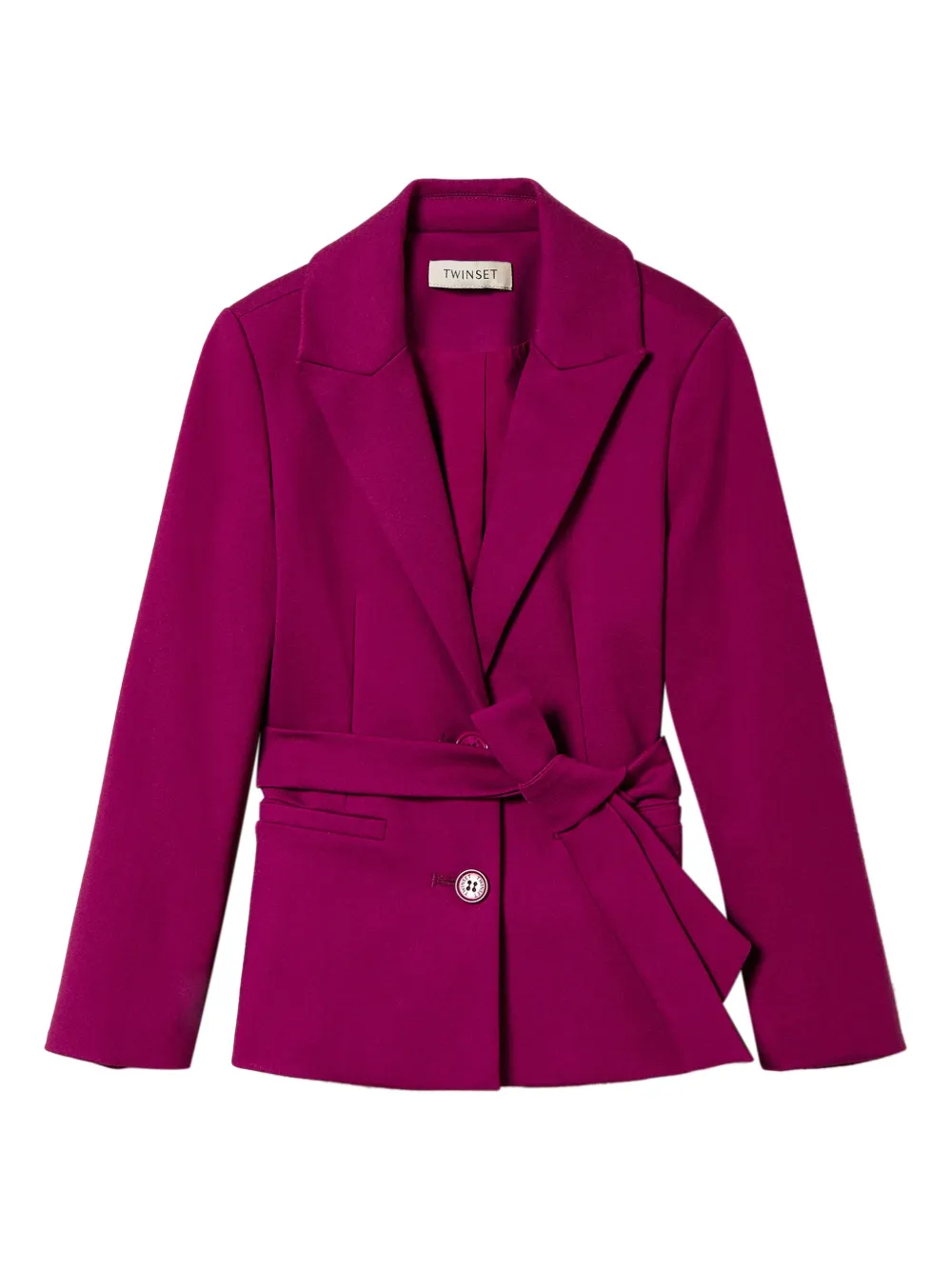 

Однобортное пальто с поясом TWINSET Kids, розовый