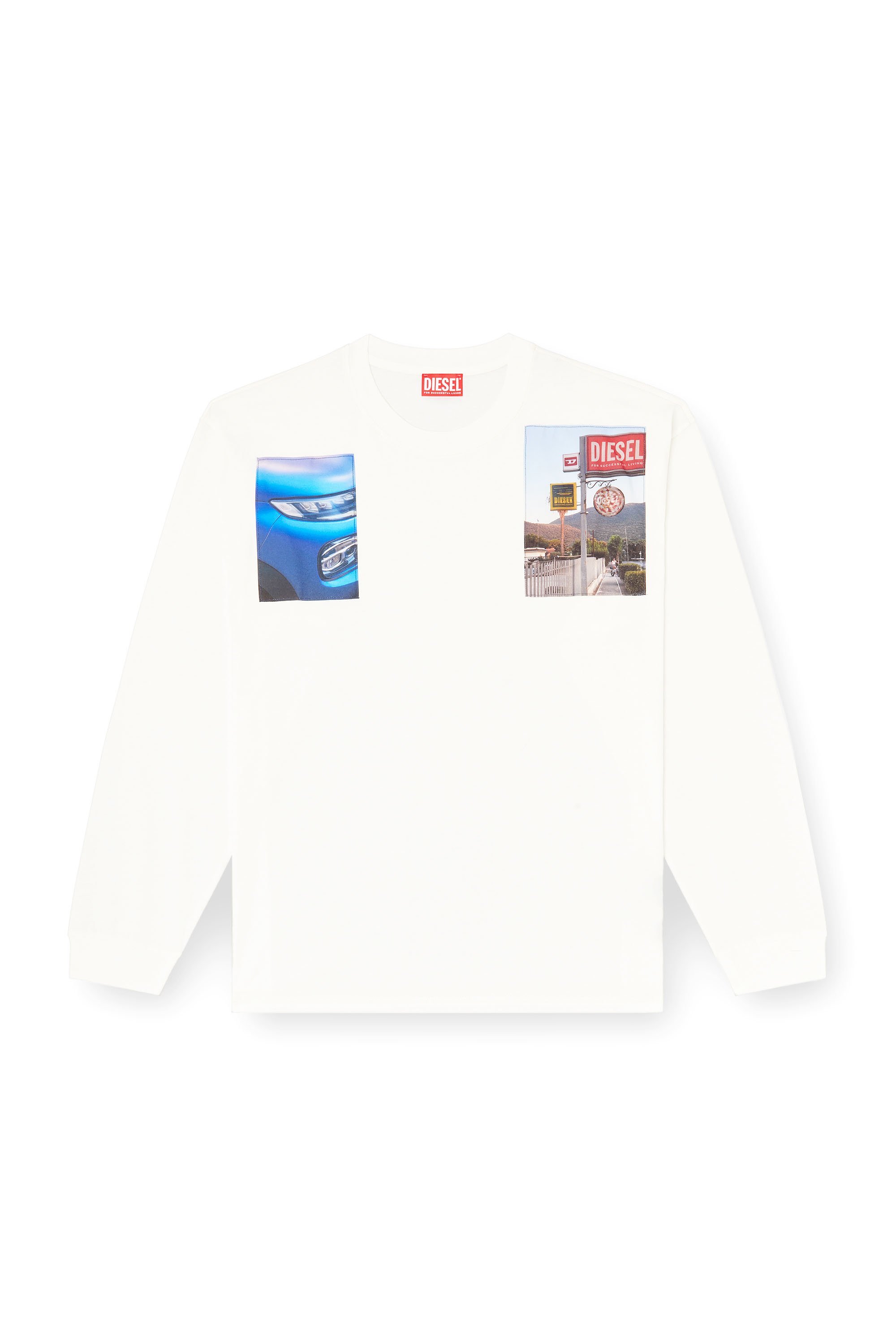 Мужская футболка с длинным рукавом T-BOXT-LS-T5 Diesel, off white — фото 3