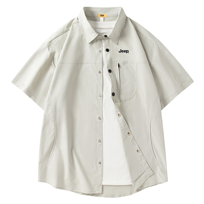 

Рубашка Unisex Lapel Moderate Jeep, светло-серый