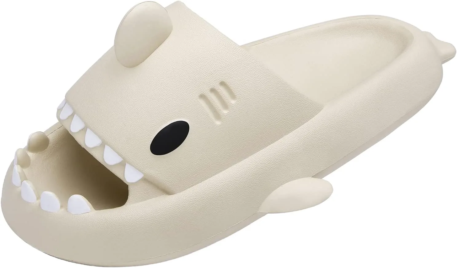 

Мужские и женские шлепанцы с изображением акулы Cloud, летние открытые сандалии с мягкой толстой подошвой, противоскользящие, для пляжа, бассейна и душа INMINPIN, бежевый