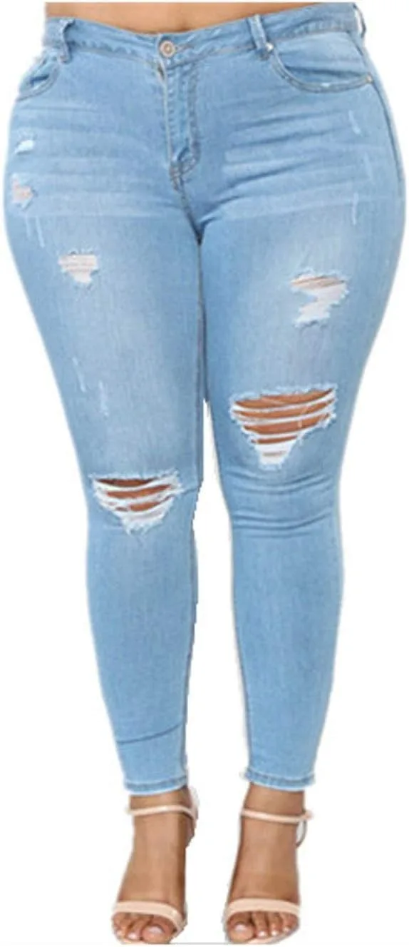 

Chowsir джинсы женские Plus Size с высокой талией