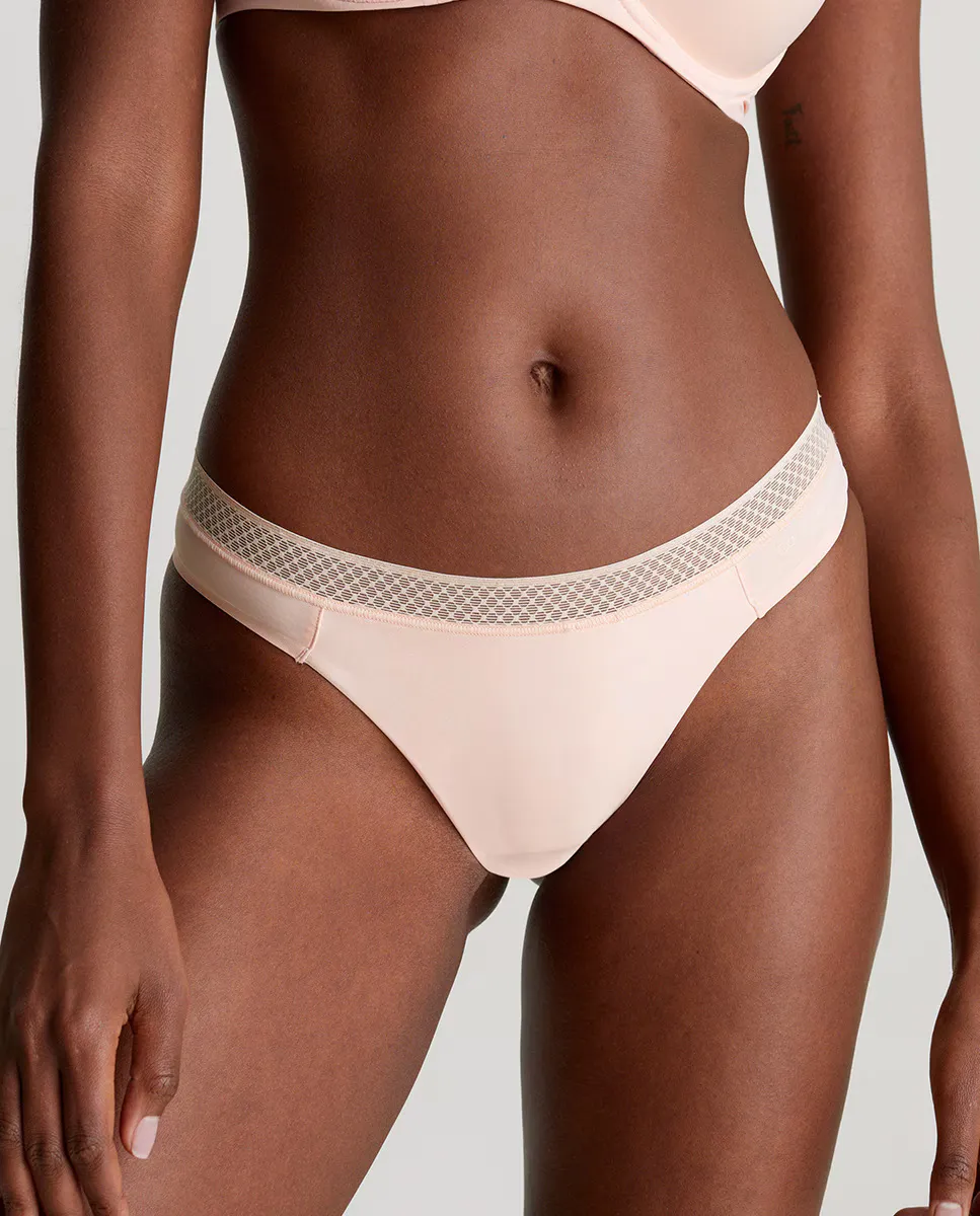 

Стринги с эластичным кружевным поясом Calvin Klein, розовый