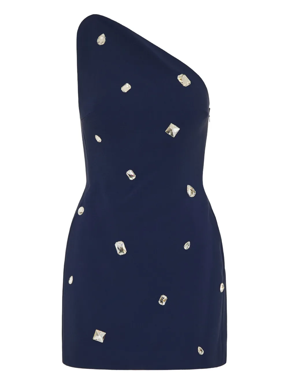 

Платье на одно плечо, украшенное кристаллами David Koma, синий