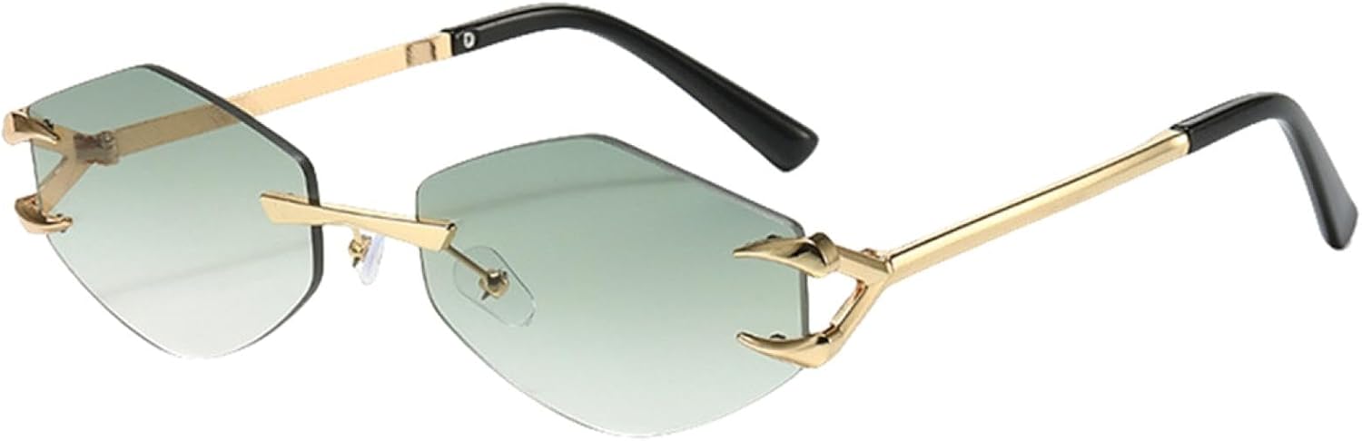 

Маленькие шестиугольные солнцезащитные очки без оправы для женщин и мужчин, роскошные, в стиле ретро, ​​с металлической оправой, защита от УФ-излучения UV400 TVTBBVV, C4gray