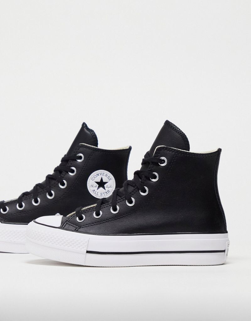 Черные кожаные кроссовки Converse Chuck Taylor All Star Hi Lift