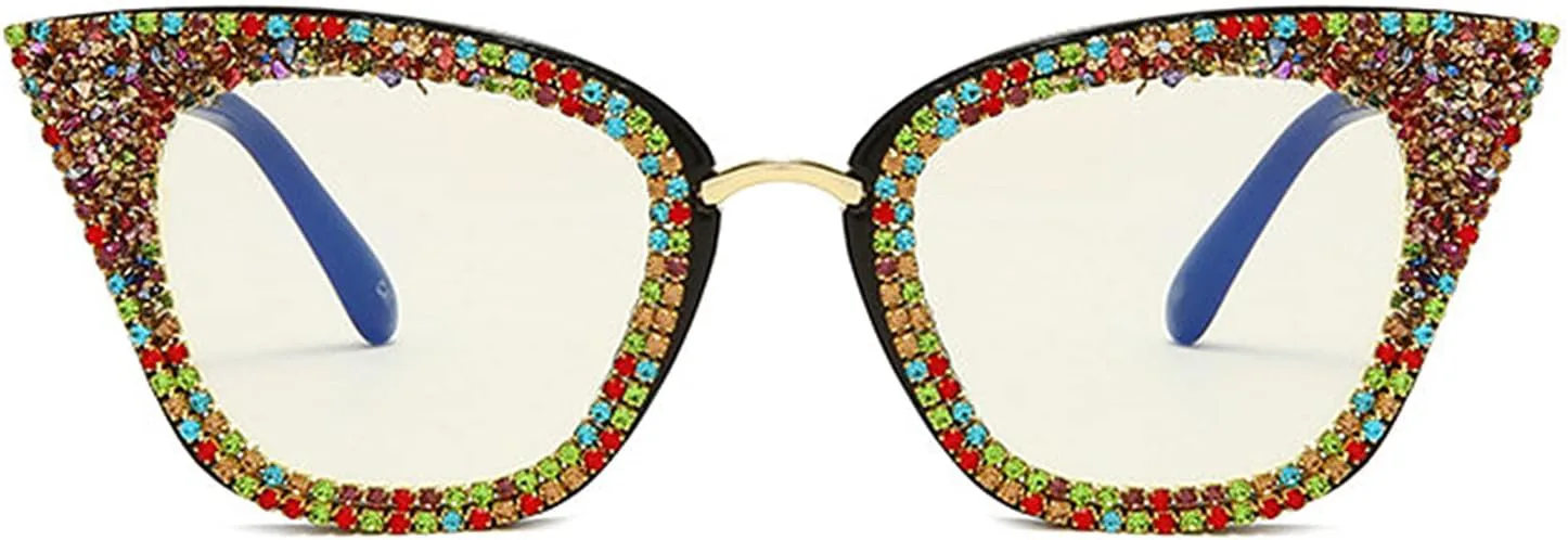 

Винтажные солнцезащитные очки COTIA «кошачий глаз» для женщин, с бриллиантами и стразами, мужские солнцезащитные очки с защитой от УФ-излучения UV400, Colorful