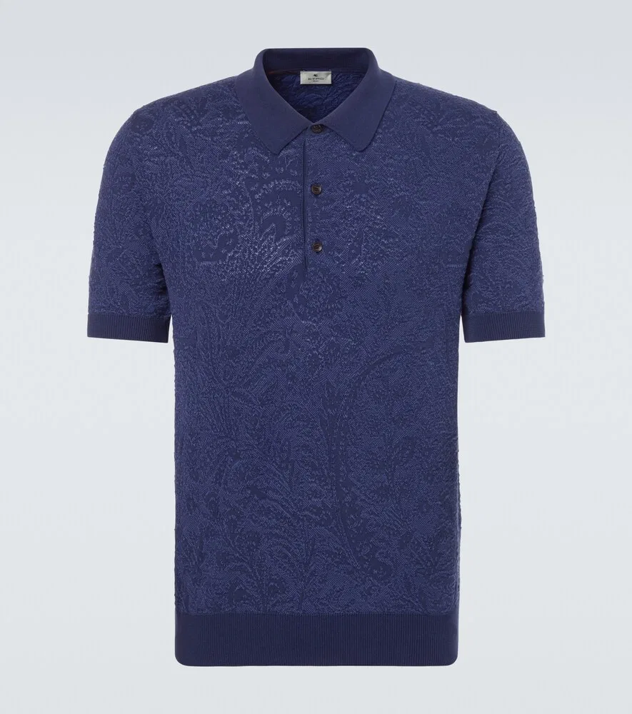 Хлопковая рубашка поло Etro, синий
