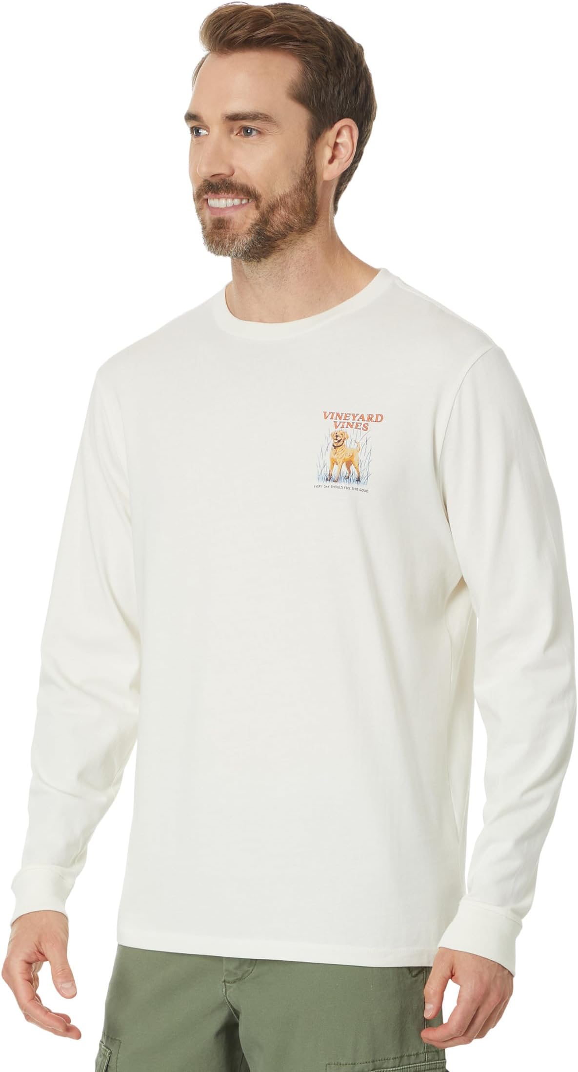 

Футболка Vineyard Vines Painted Pointer Long-Sleeve Tee, цвет Marshmallow