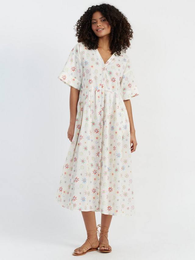 

Платье-сарафан Etoile с V-образным вырезом из льняной смеси Chinti & Parker, Cream