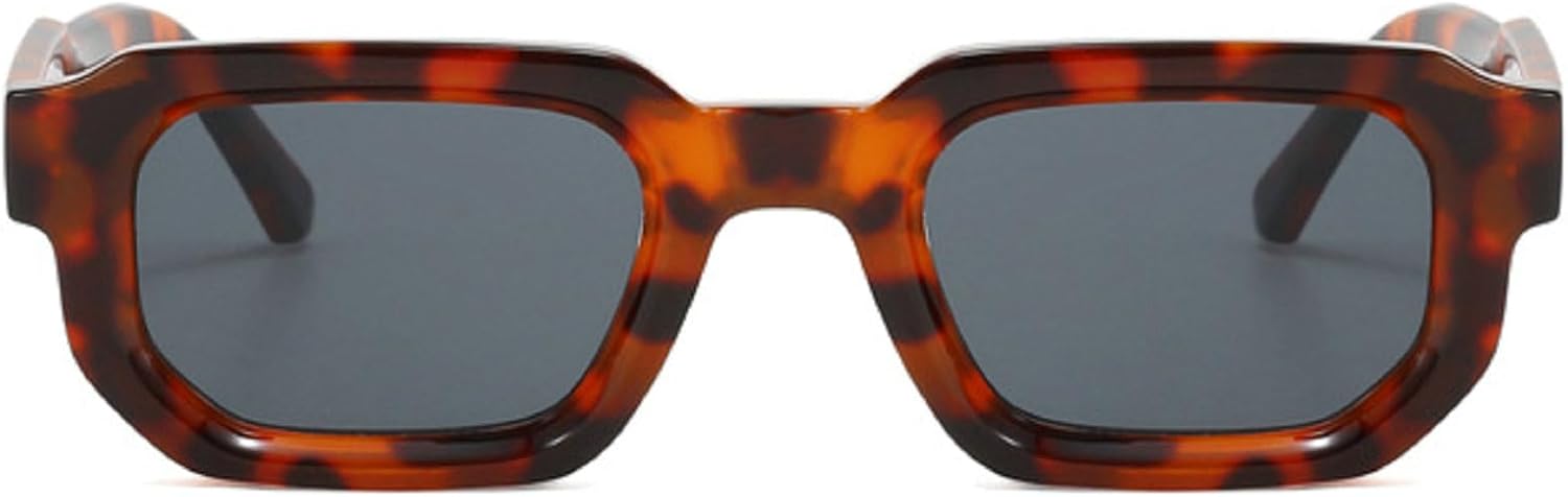 

Модные ретро-солнцезащитные очки маленького квадратного размера для женщин, защита UV400, винтажные панк-очки для мужчин, очки для активного отдыха в стиле Y2K mincl, Leopard&gray