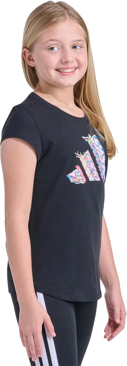 Футболка детская slim fit adidas, черная — фото 2