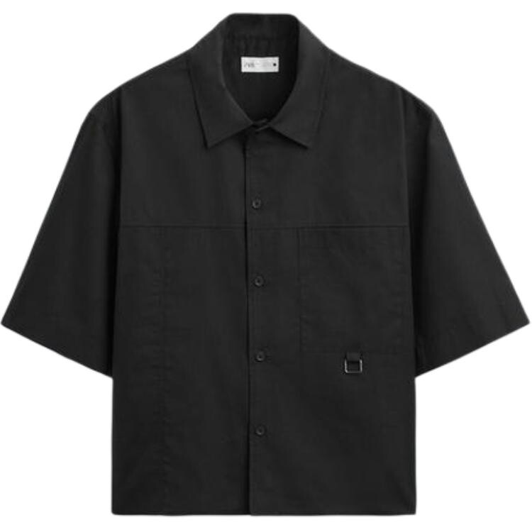 

Рубашка мужская черная Zara, черный