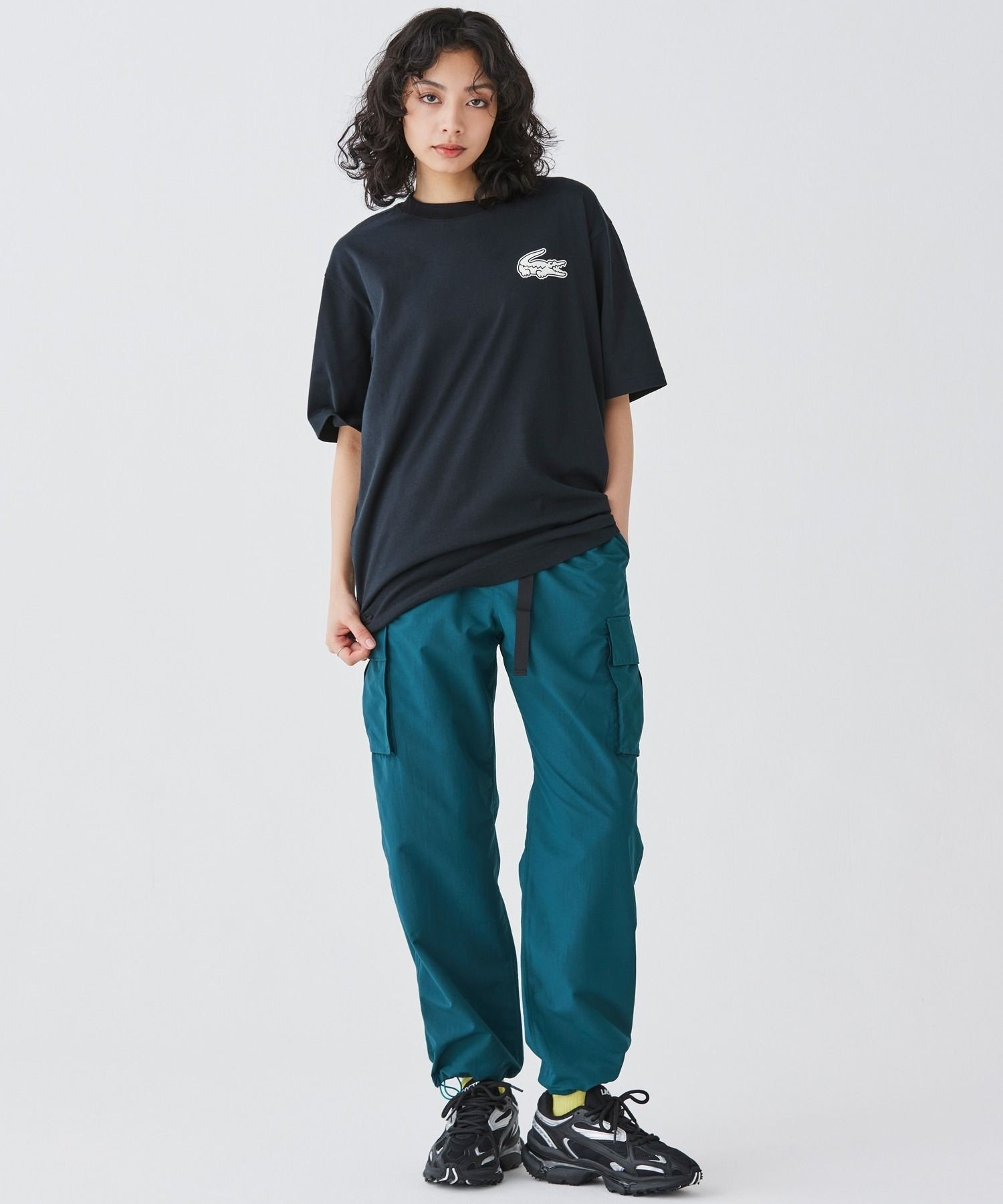 Футболка LACOSTE с увеличенным принтом на спине, Black — фото 3