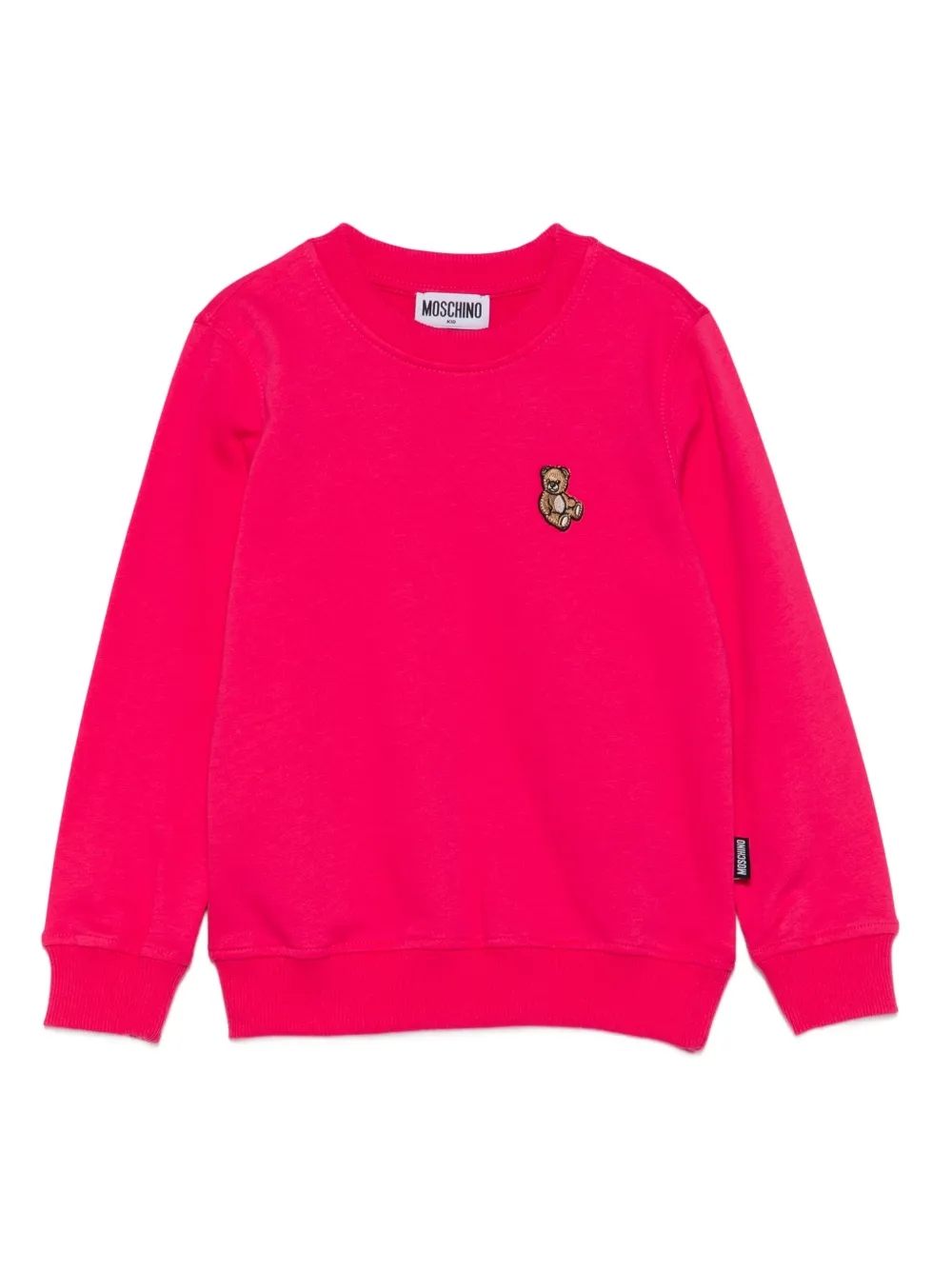 

Толстовка с вышитым плюшевым мишкой Moschino Kids, розовый