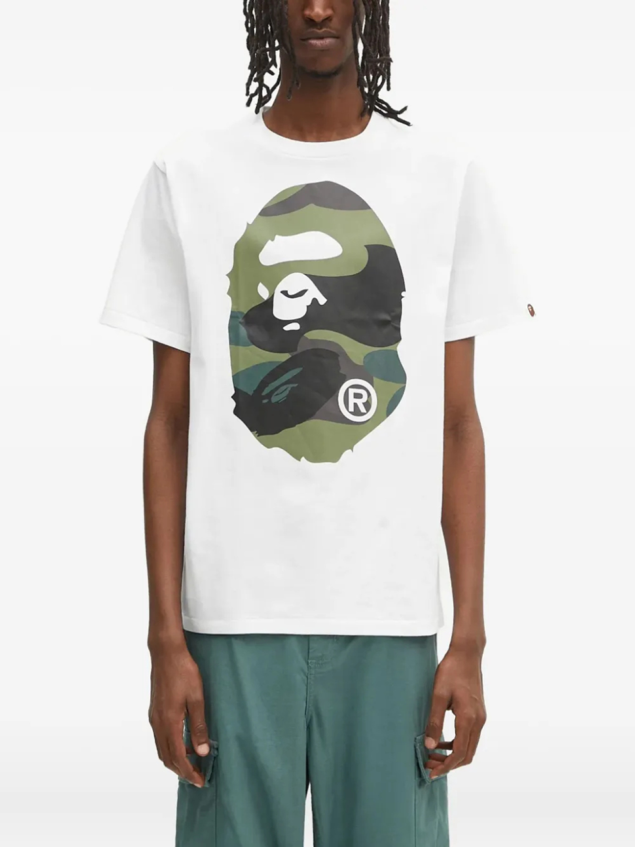 

Футболка с камуфляжным принтом A BATHING APE Ape Head, белый