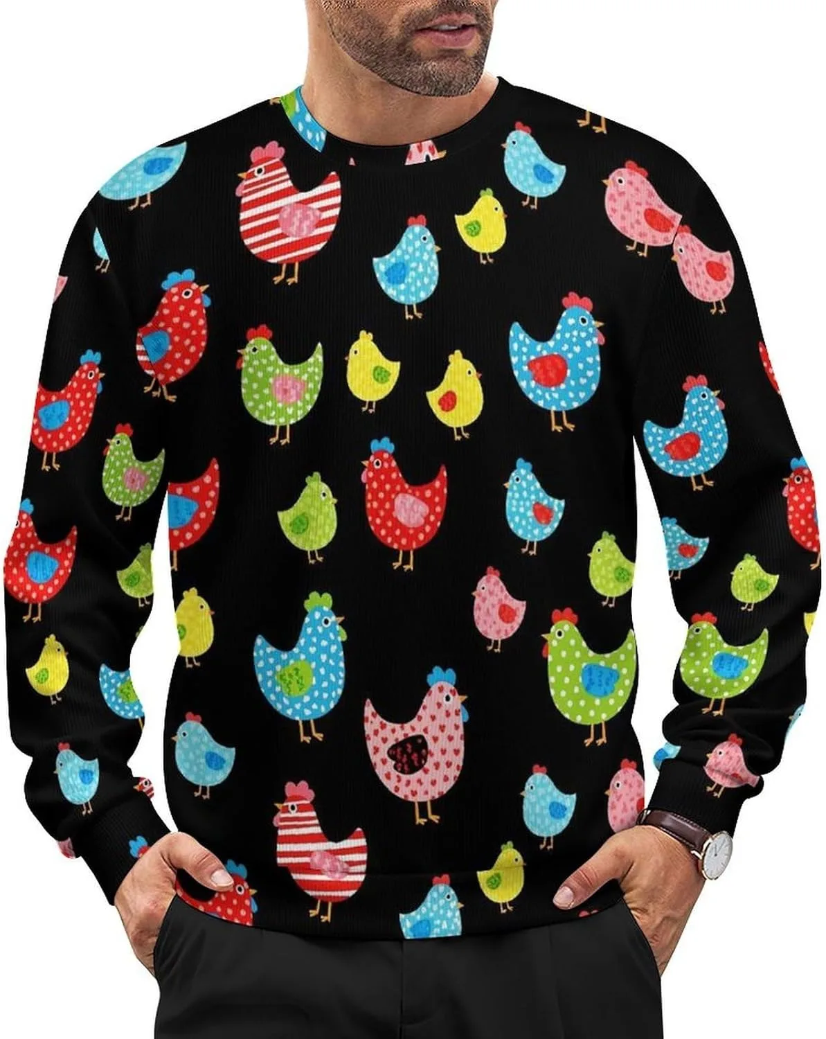 

Мужской свитер-пуловер свободного кроя VAFZASC